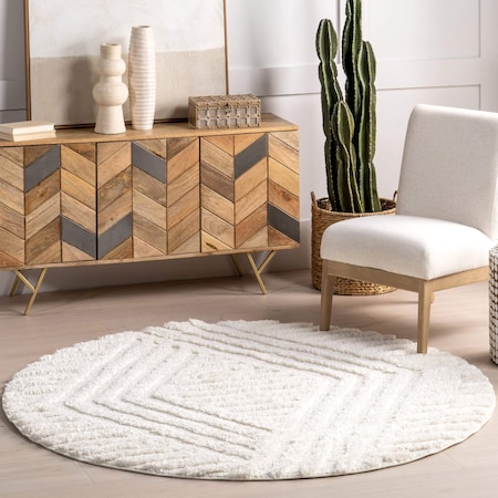 Nuloom Risette Geometric Shag Tassel Area Rug 6ft OZDN19A-R606